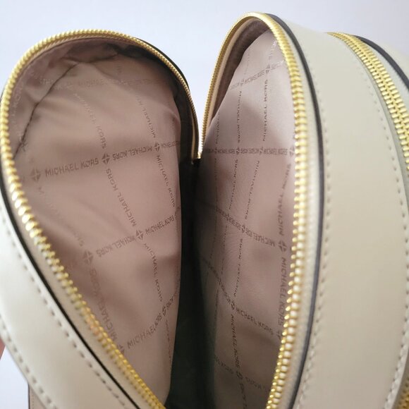 Michael Kors Jaycee Medium Zip Pocket Backpack Light Cream Leather - Picture 8 of 8